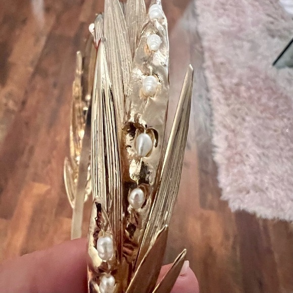 ROSANTICA MILANO vintage gold plated tiara with pearls. Made in Italy - Picture 3 of 8